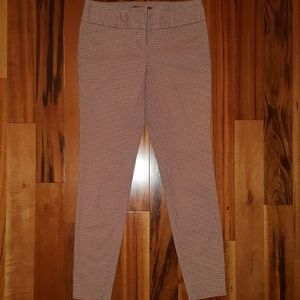 Houndstooth Patterned Exact Stretch Ankle Pants